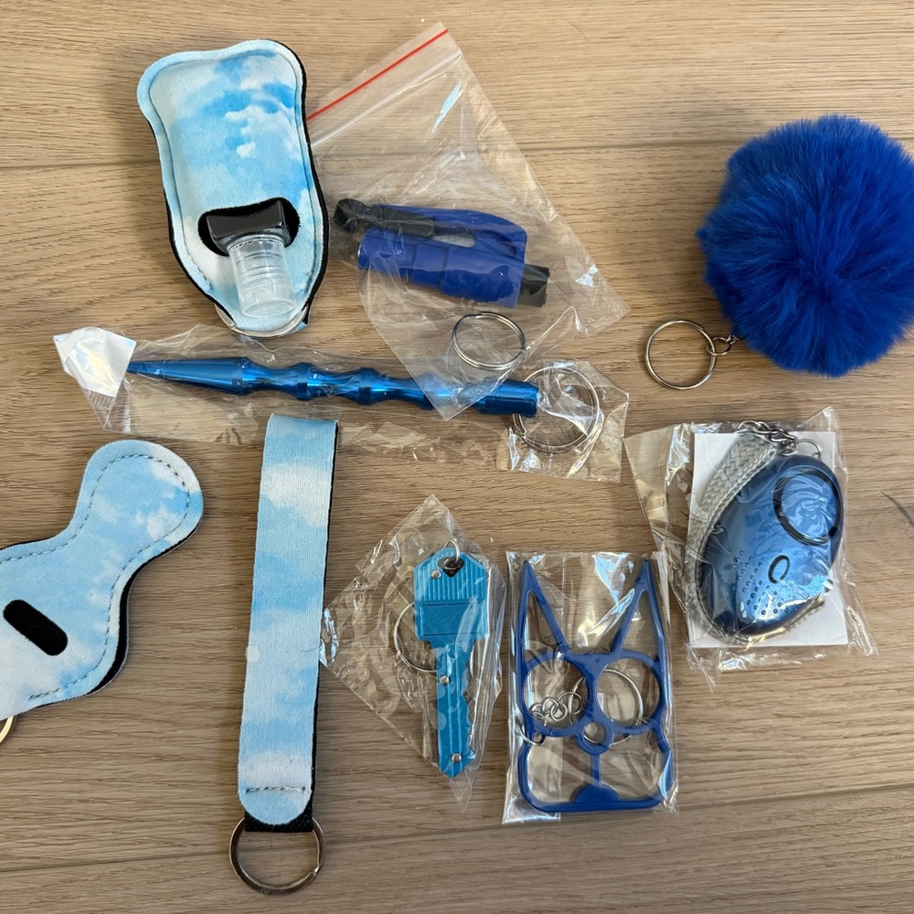 Tie dye Blue Self-Defense Keychain Set